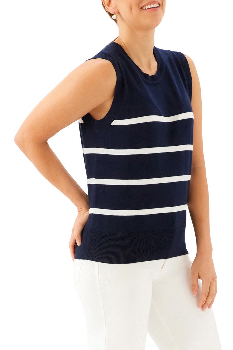 Stripe Sweater Vest, Alternate, color, NAVY OFF WHITE