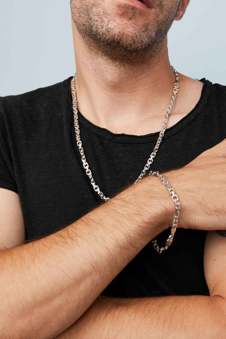 Sterling Silver Captain Link Bracelet, Alternate, color, Sterling Silver