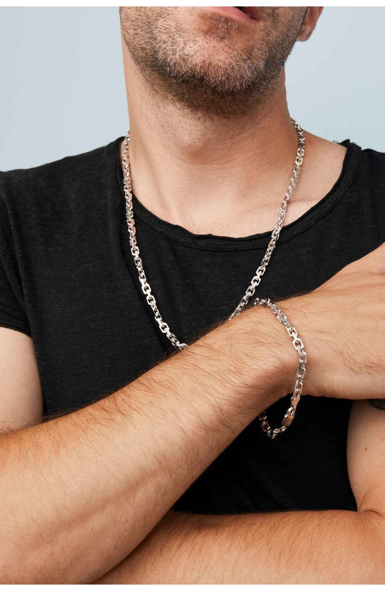 Oradina Sterling Silver Captain Link Bracelet, Alternate, color, Sterling Silver