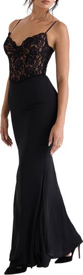 Cara Corset Illusion Lace Underwire Cocktail Dress