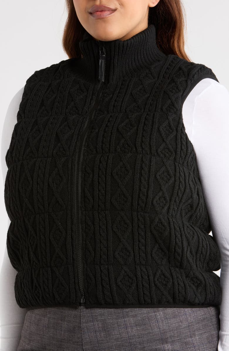 Lysse Prudence Reversible Puffer Sweater Vest, Alternate, color, Black