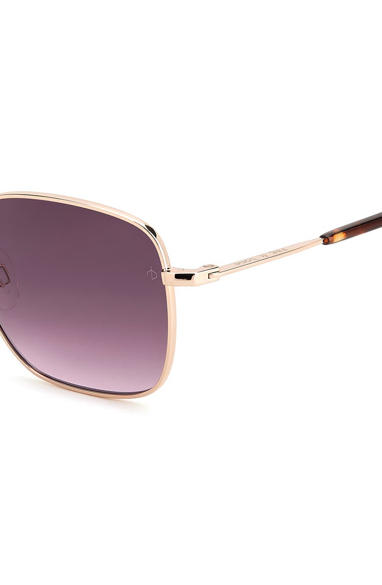 rag & bone 52mm Gradient Square Sunglasses, Alternate, color, Red Gold/ Grey Shaded Pink