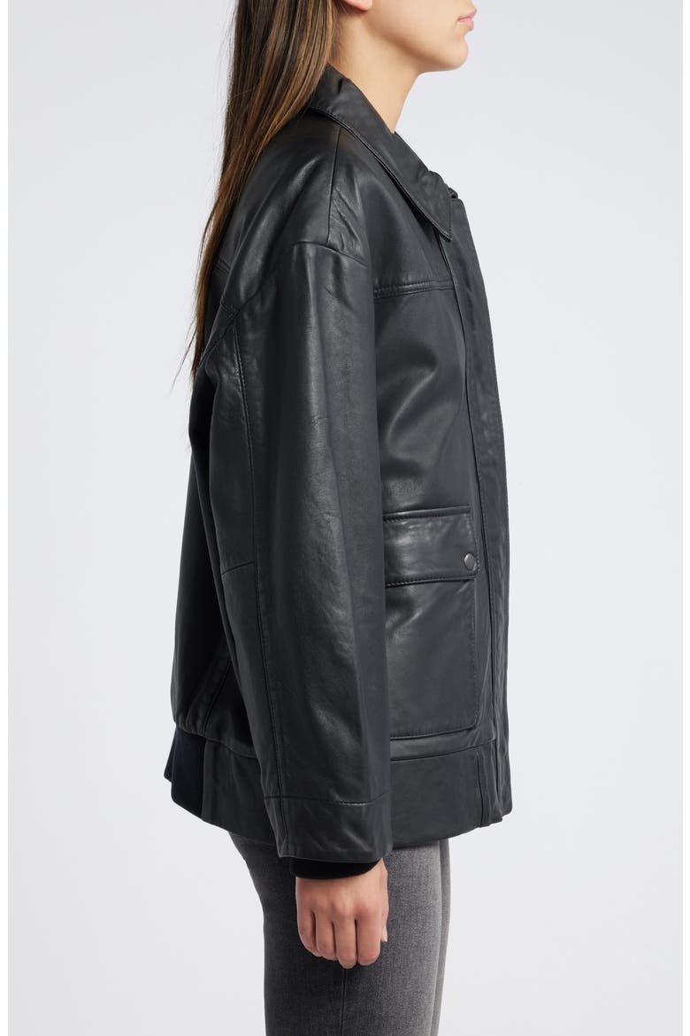 Leather Jacket, Alternate, color, BLACK
