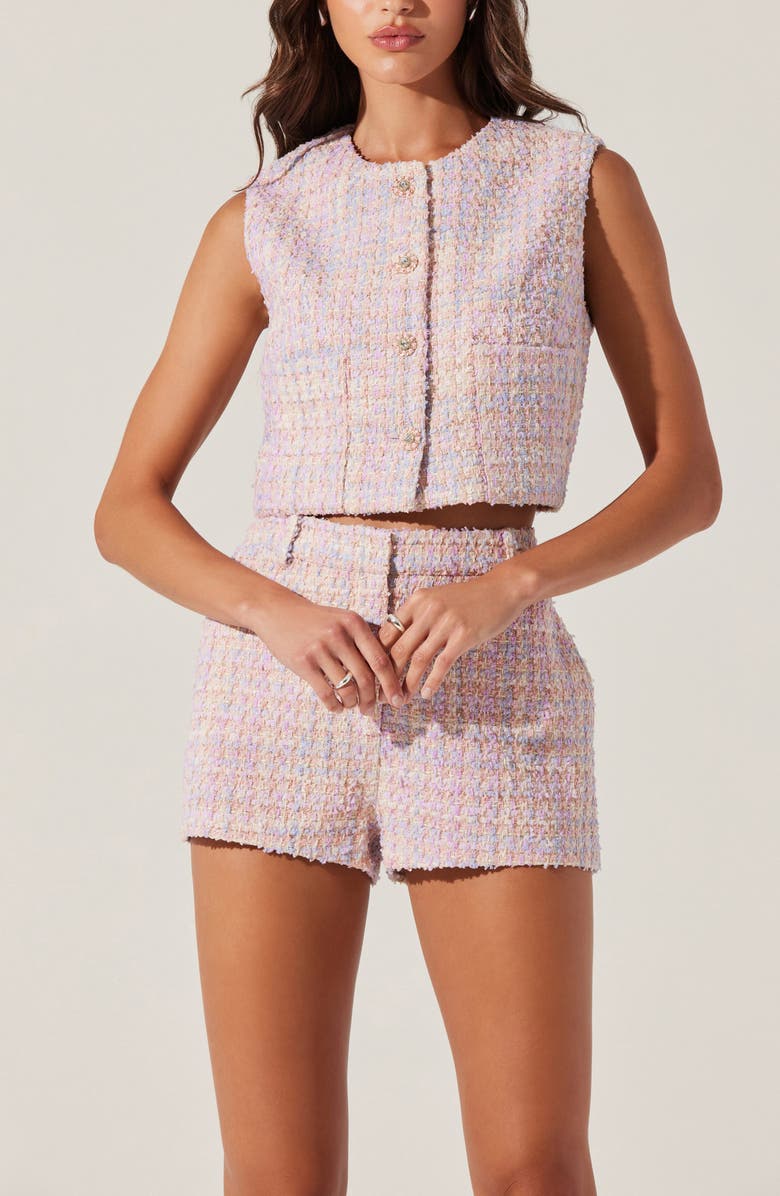 ASTR the Label Wynn Tweed Crop Vest, Alternate, color, 