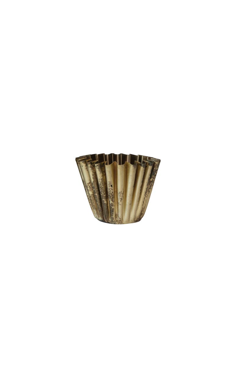 Storied Home Fluted Vase, Main, color, Brass