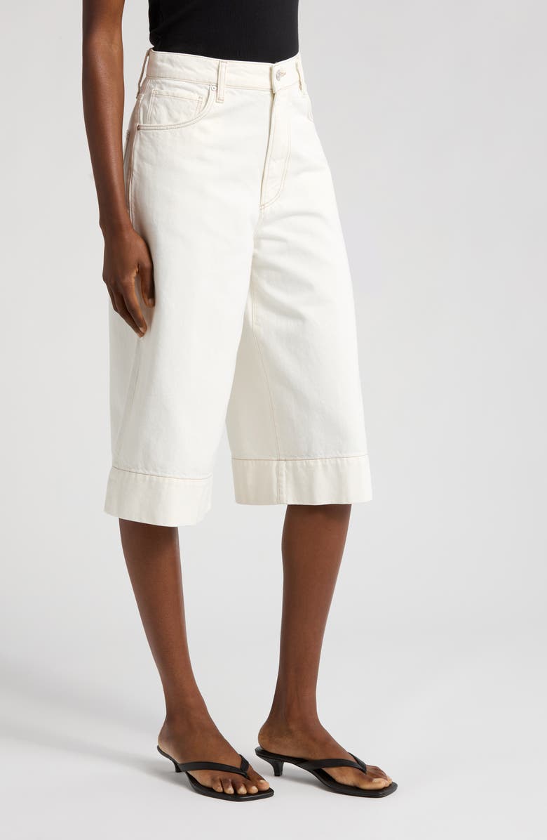 PAIGE Eva Gaucho Wide Leg Jeans, Alternate, color, Contrast Ecru