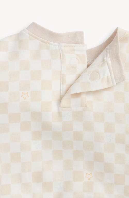 Magnetic Me Chamois Checkerboard Brushed Fleece Magnetic Sweatshirt & Sweatpants Set In White