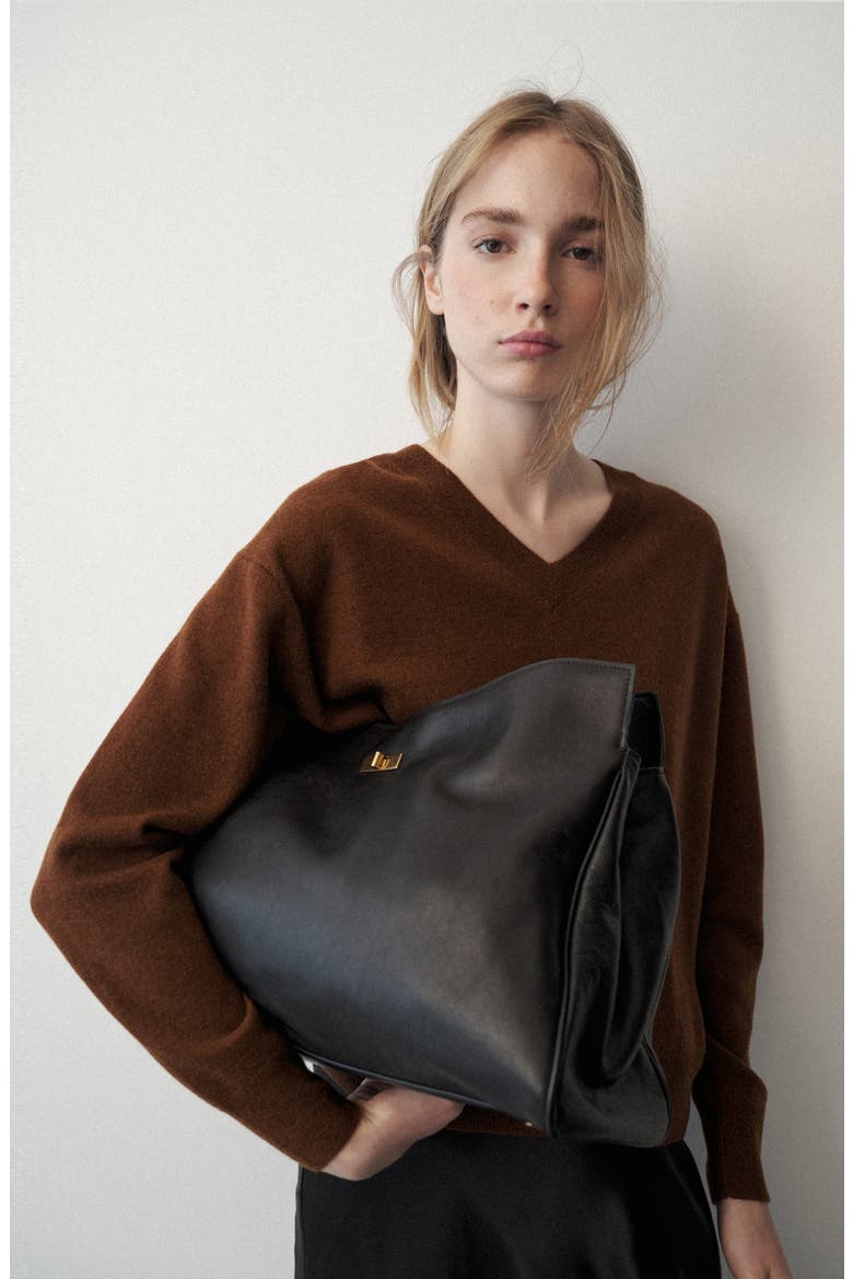 Wool V-Neck Sweater, Alternate, color, CARAMEL
