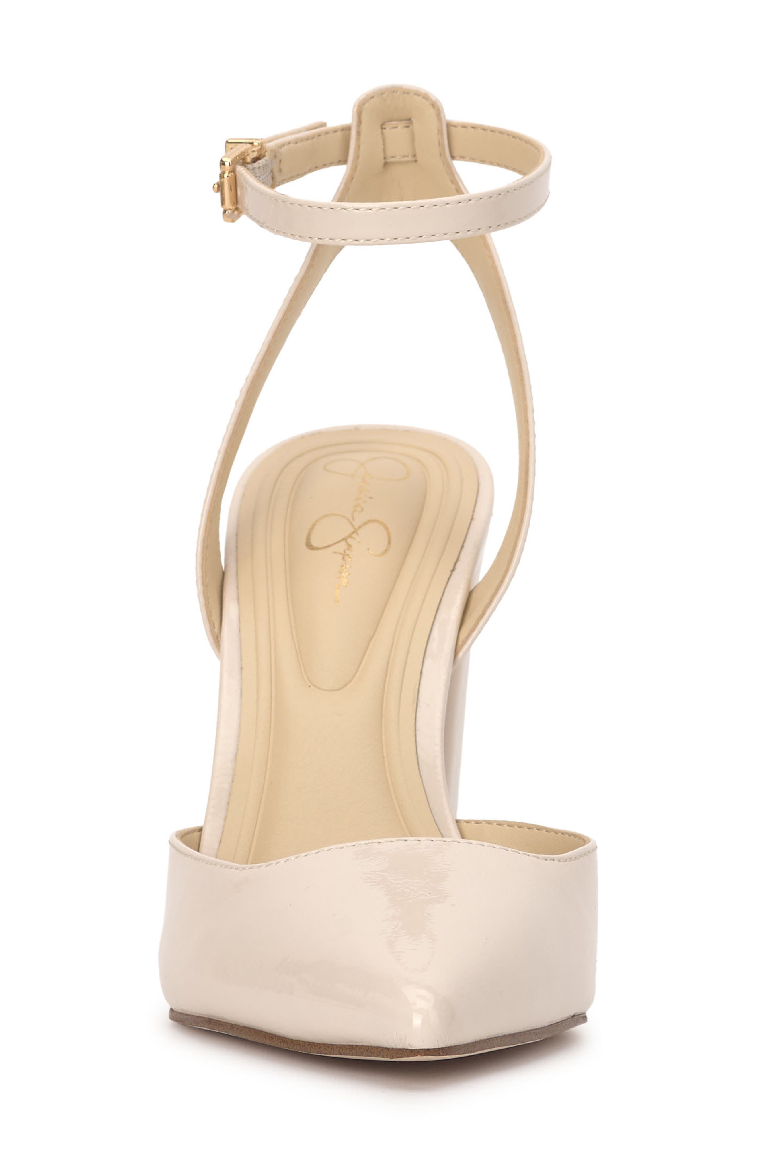 Jessica Simpson Nazela Pointed Toe Ankle Strap Pump, Alternate, color, Chalk 03