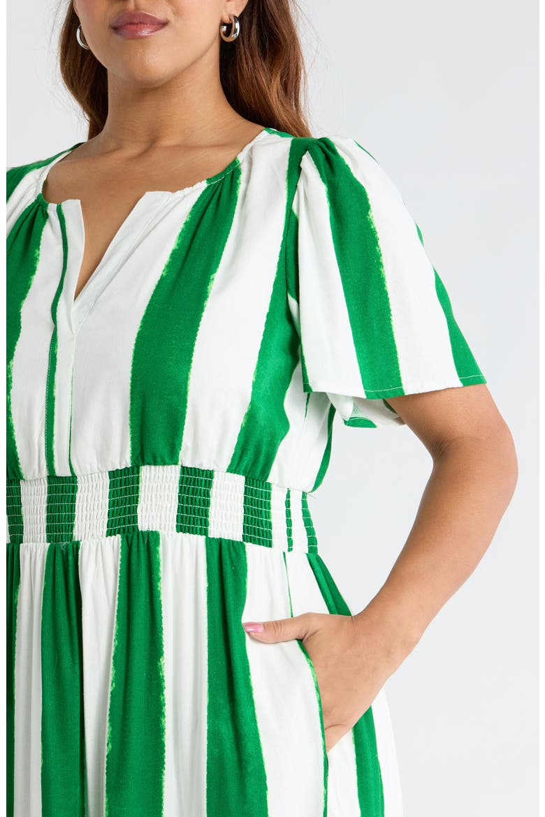 Rony Smocked Waist Maxi Dress, Alternate, color, CREAM-GREEN