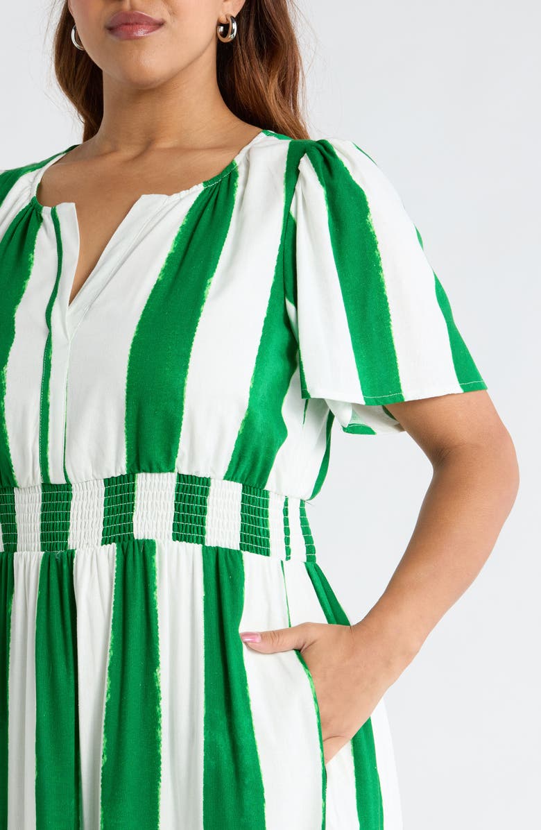 SUGARLIPS Rony Smocked Waist Maxi Dress, Alternate, color, Cream-Green