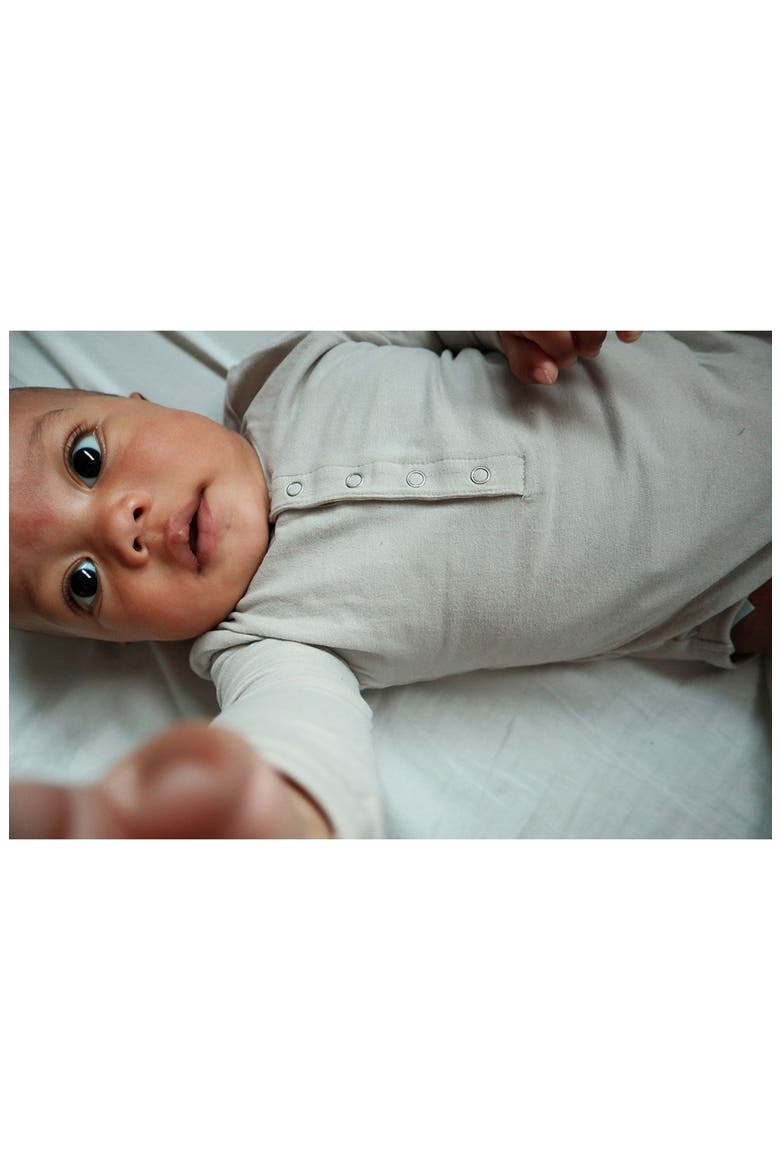 Essential Long Sleeve Organic Cotton Bodysuit, Alternate, color, SOFT SEA