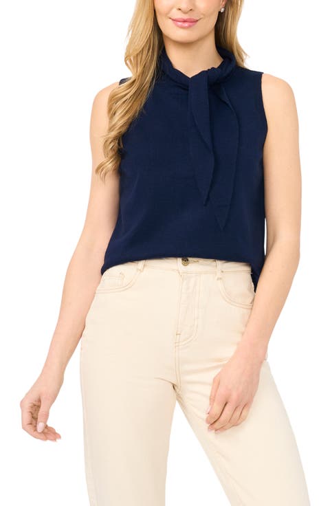 Tie Neck Sweater Tank