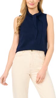 CeCe Tie Neck Sweater Tank