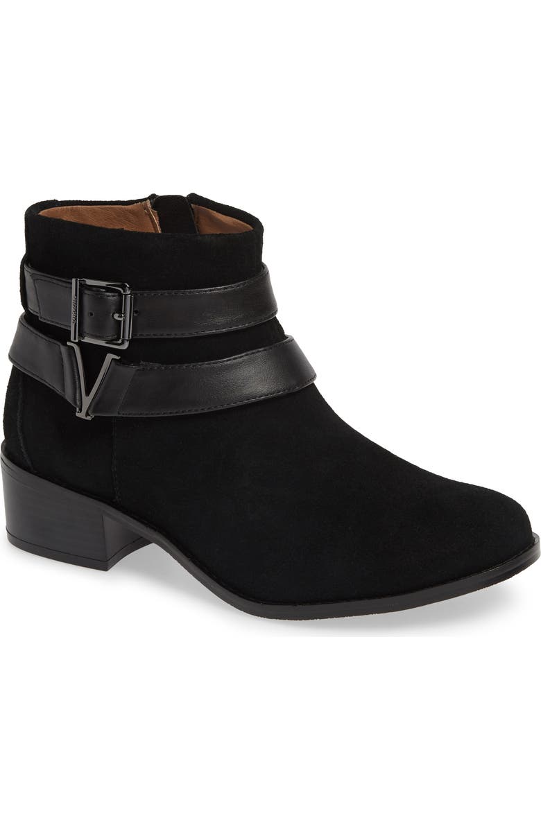 VIONIC WITH ORTHAHEEL Vionic Mana Buckle Strap Bootie, Main, color,