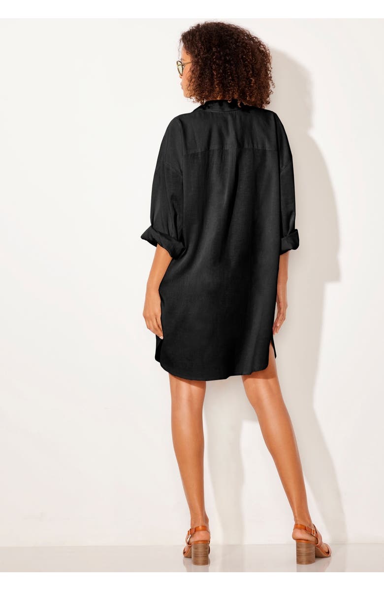 Swimsuits for All Essential Go-Anywhere Oversized Beach Shirt Cover Up, Alternate, color, Black