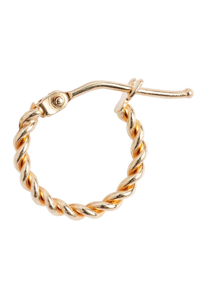 14K Gold Small Twisted Rope Hoop Earrings, Alternate, color, YELLOW GOLD