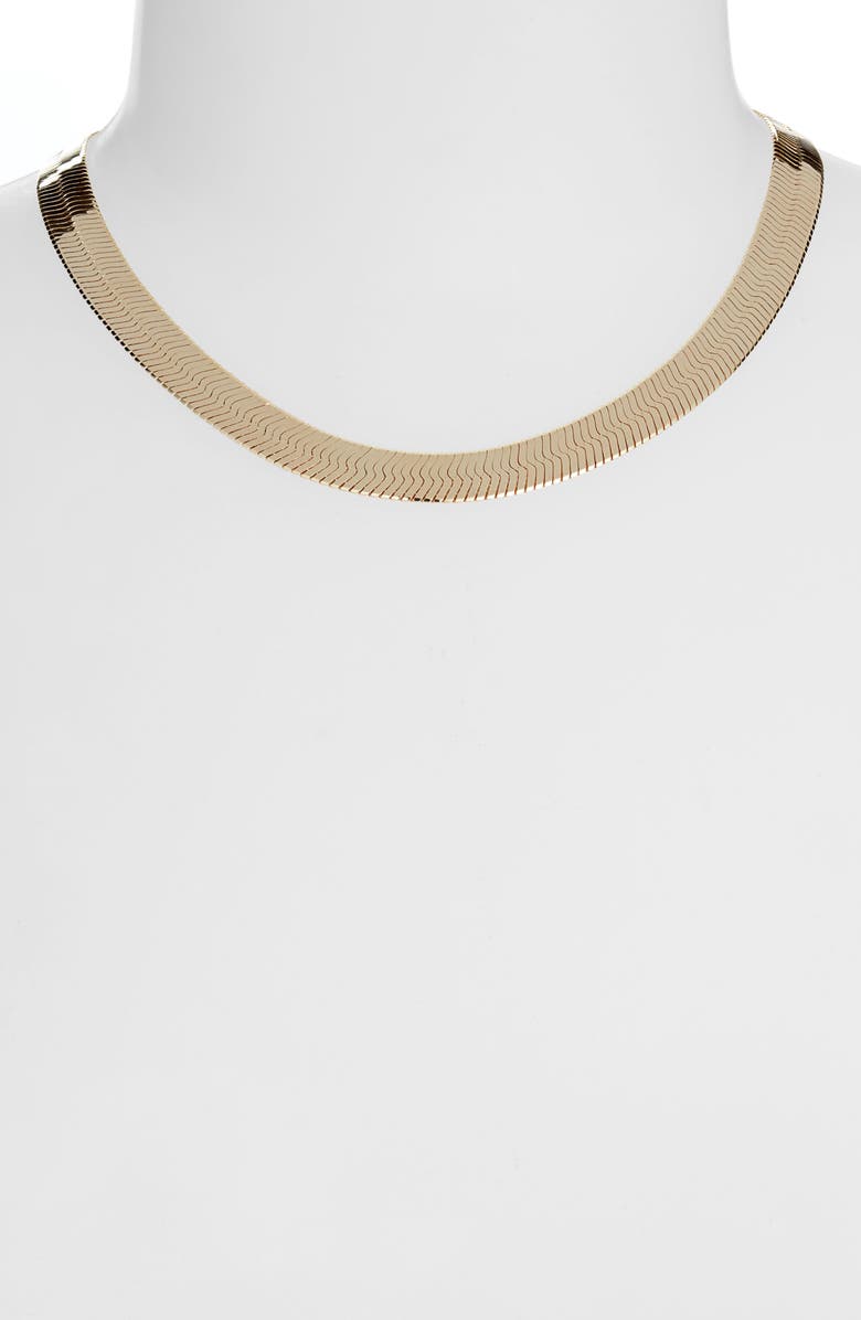 BY ADINA EDEN Adina's Jewels Wide Herringbone Chain Necklace, Alternate, color,