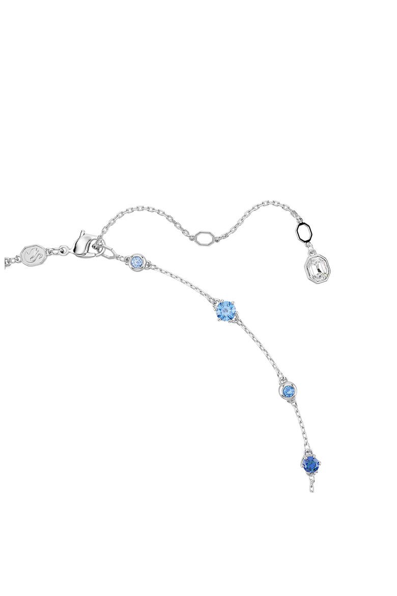 Constella Crystal & Zirconia Necklace, Alternate, color, SILVER/ BLUE
