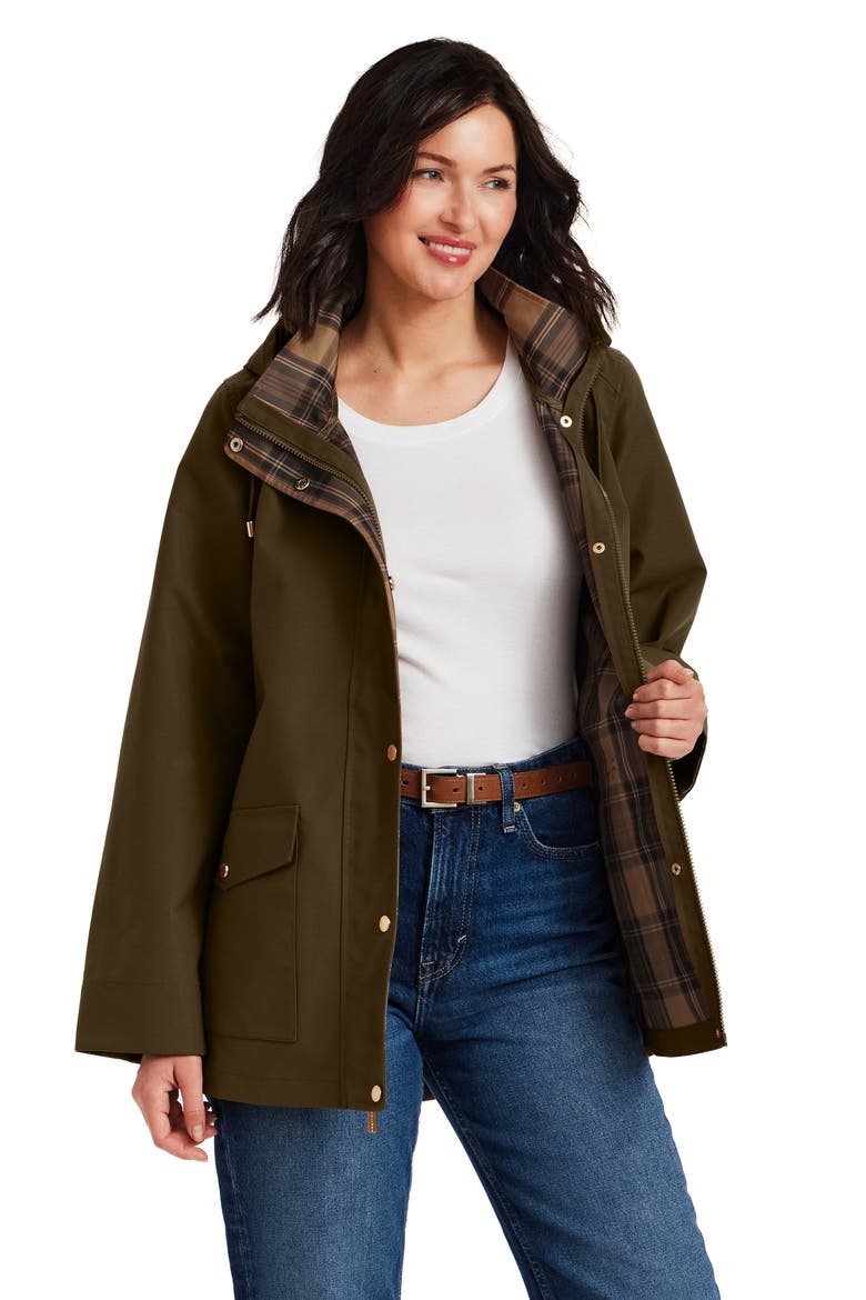 Water Resistant Rain Coat, Alternate, color, OLIVE