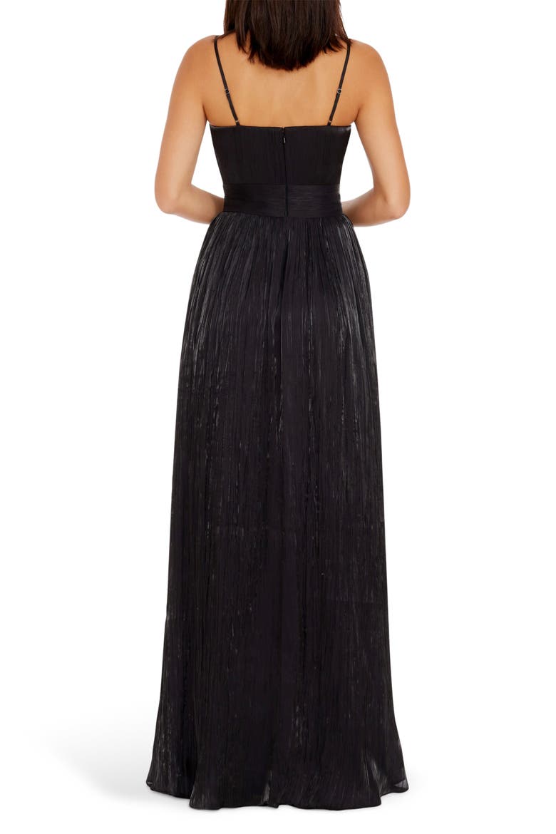 Danae Crinkle A-Line Gown, Alternate, color, BLACK