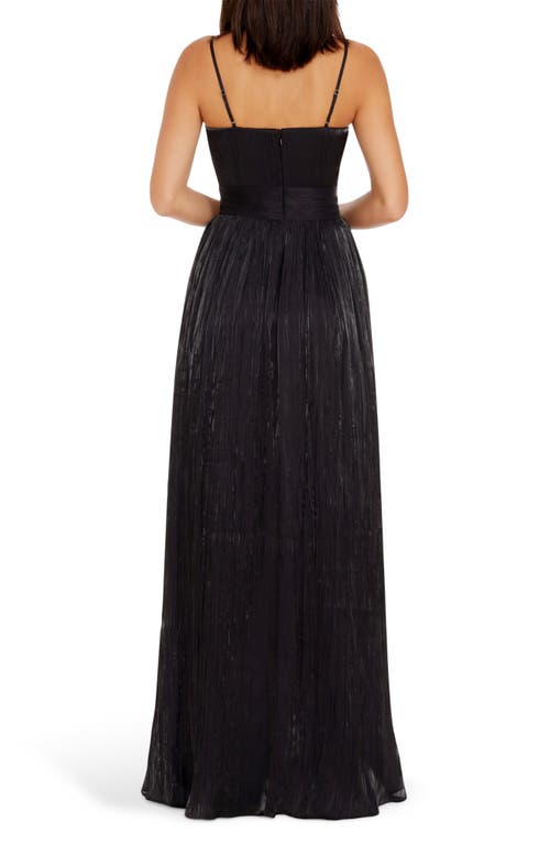 Dress The Population Danae Crinkle A-line Gown In Black