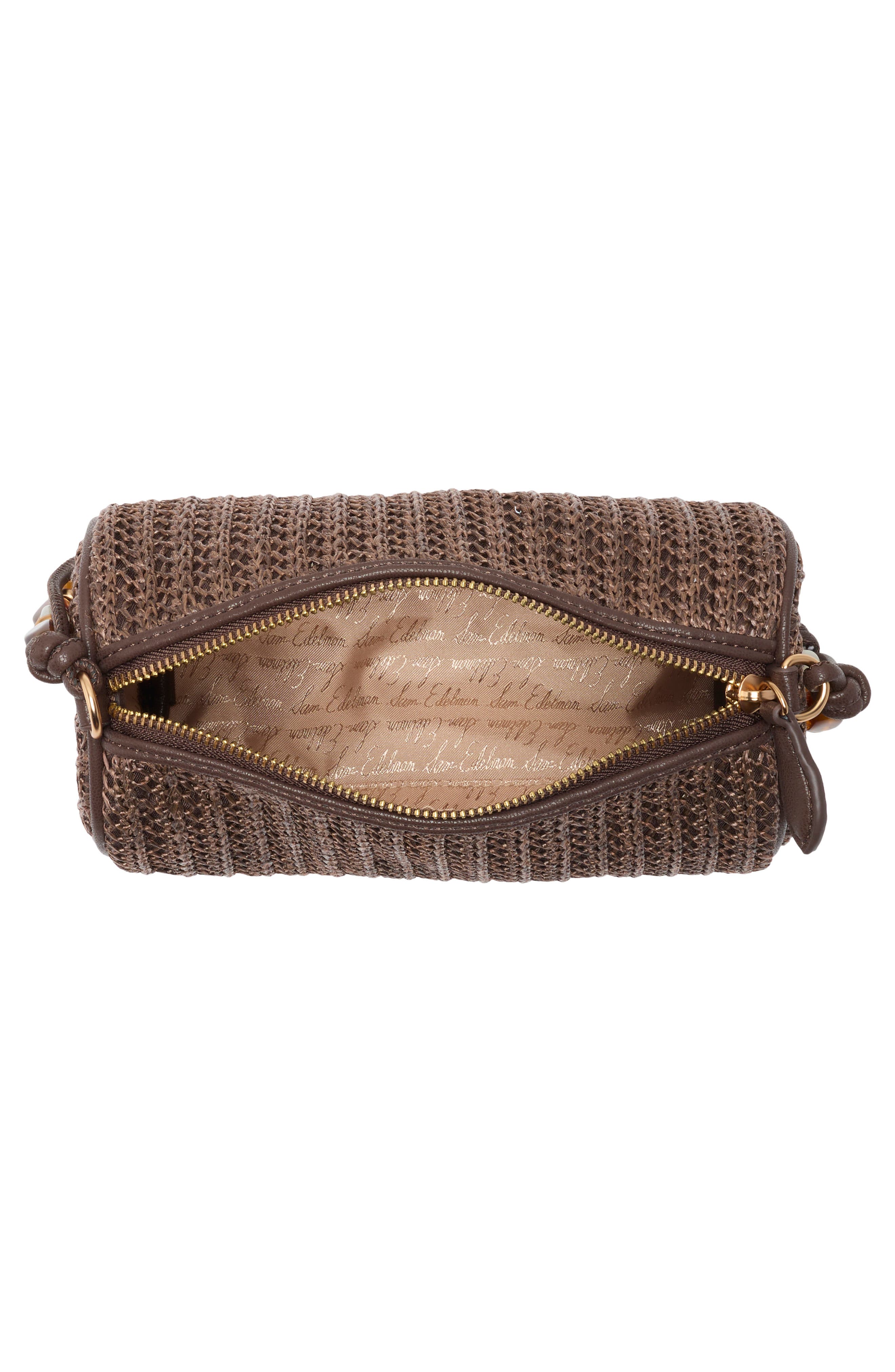 Elmina Bead Shoulder Bag, Alternate, color, DARK BROWN