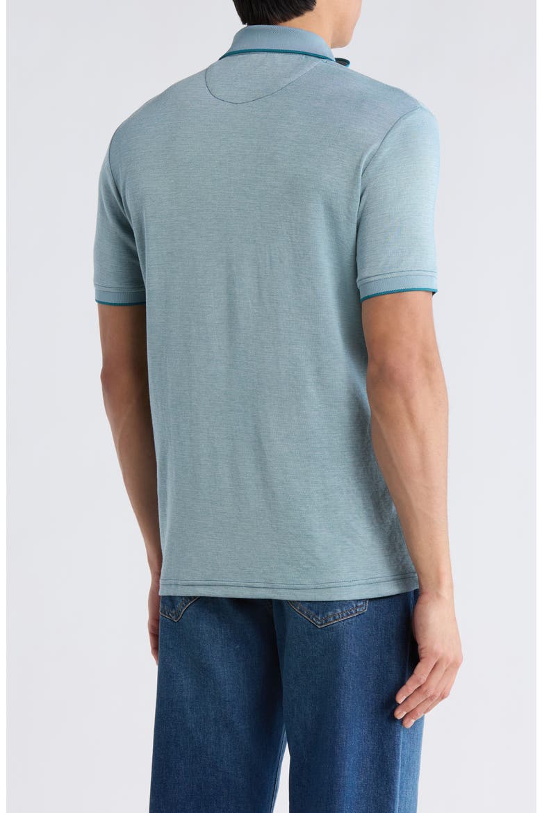 Tipped Quarter Zip Knit Polo, Alternate, color, TEAL