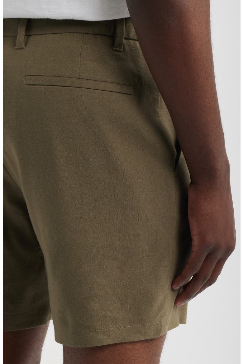 Linen Blend Shorts, Alternate, color, OLIVE TUNDRA
