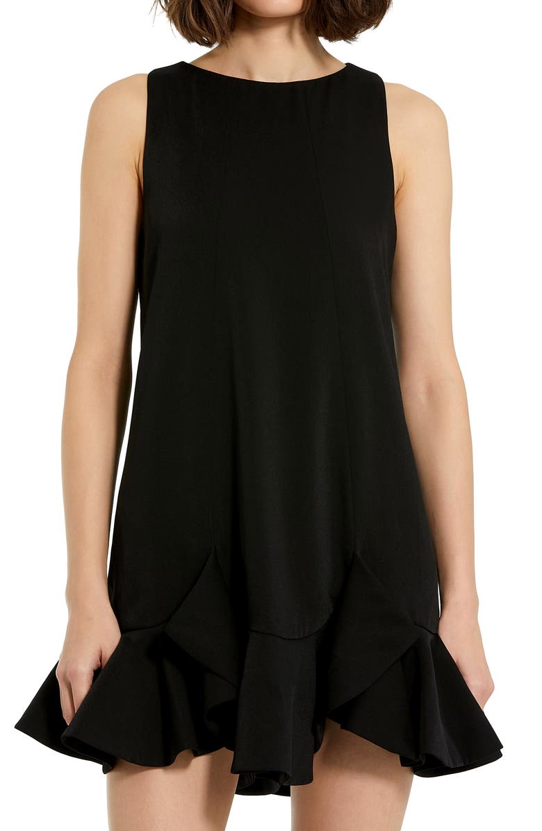 Mac Duggal Crepe Sleeveless Ruffle Hem Mini Dress, Alternate, color, 