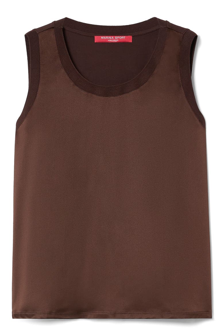 Mrs Donnola Mixed Media Tank, Alternate, color, CHOCOLATE
