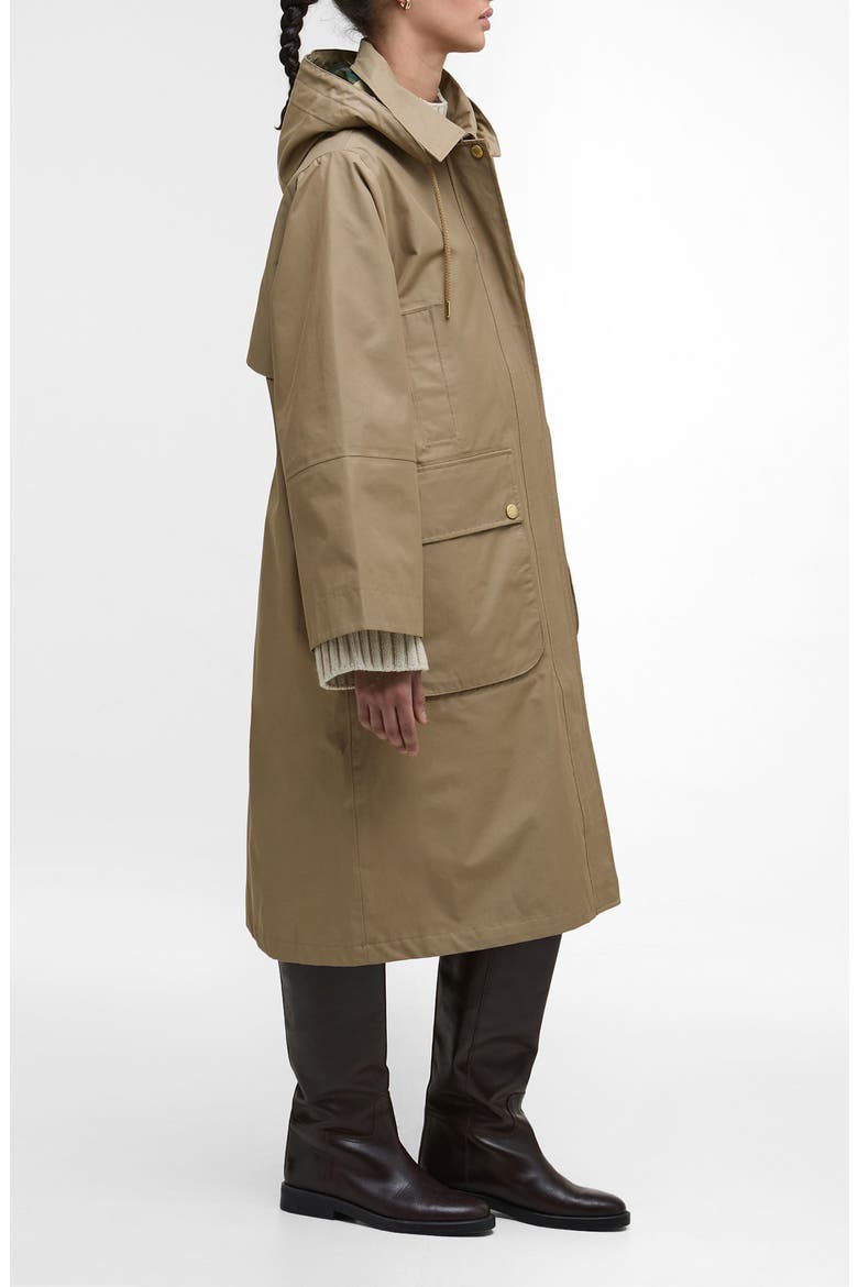 Maude Waterproof Jacket with Removable Hood, Alternate, color, MILITARY BROWN/ ANCIENT TARTAN