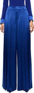 Alice + Olivia Simon Pleated Wide Leg Satin Pants