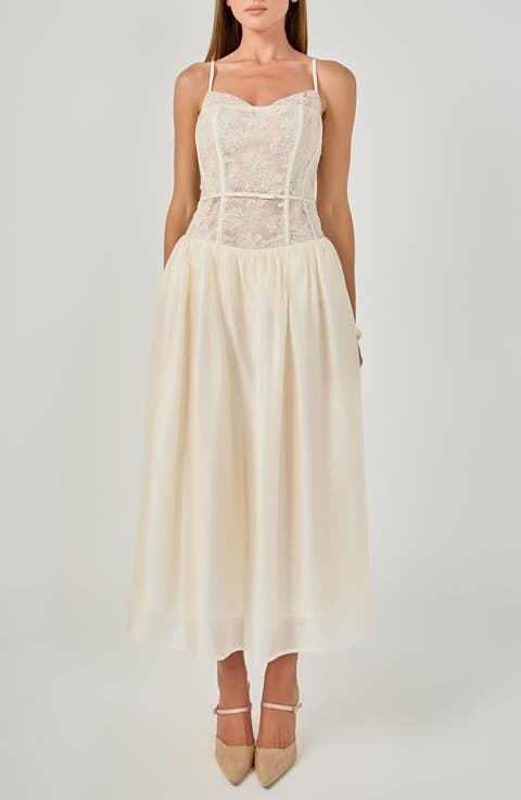 Lace Corset Midi Dress