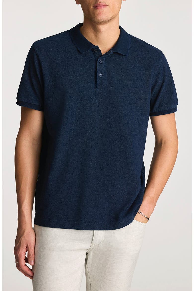 Slub Cotton Polo, Main, color, INDIGO