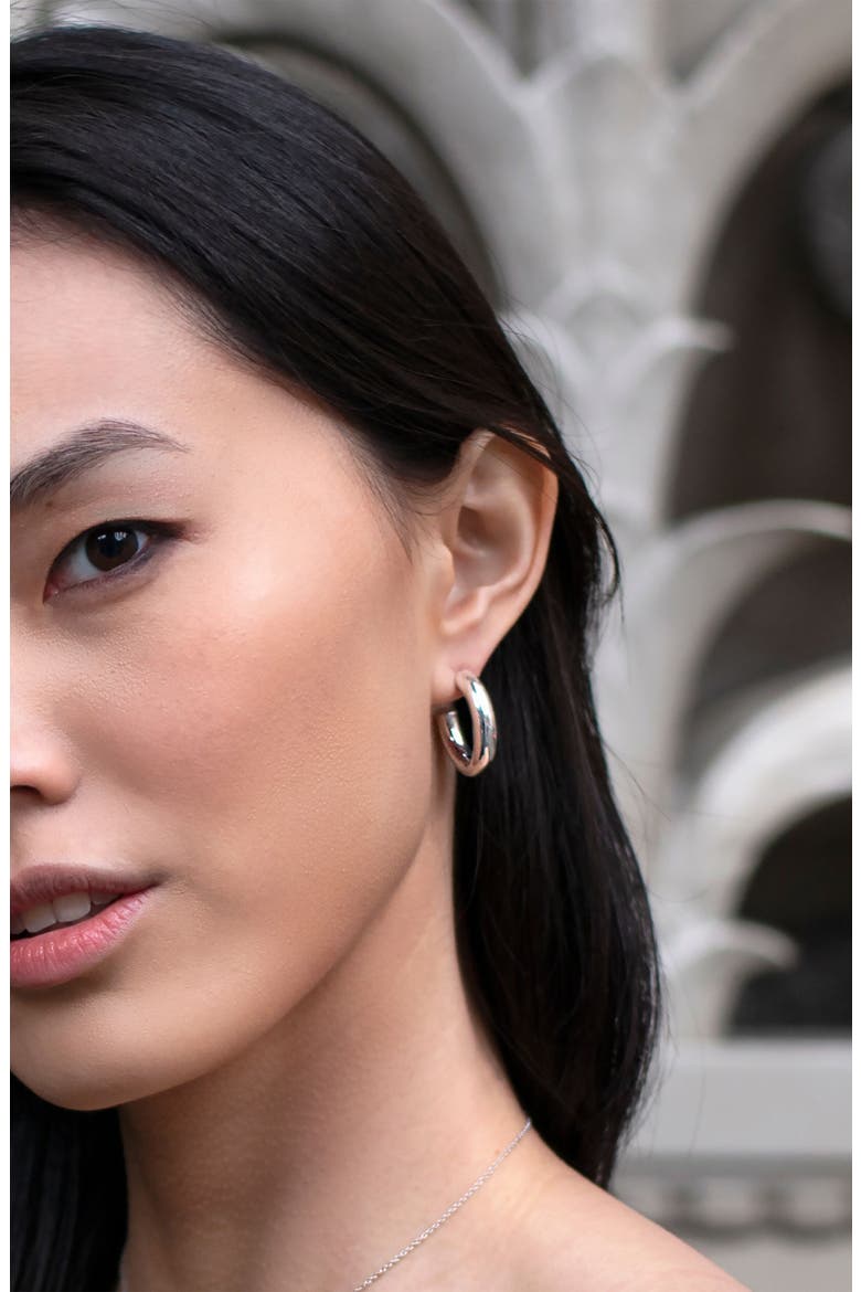 Lou Hoop Earrings, Alternate, color, STERLING SILVER