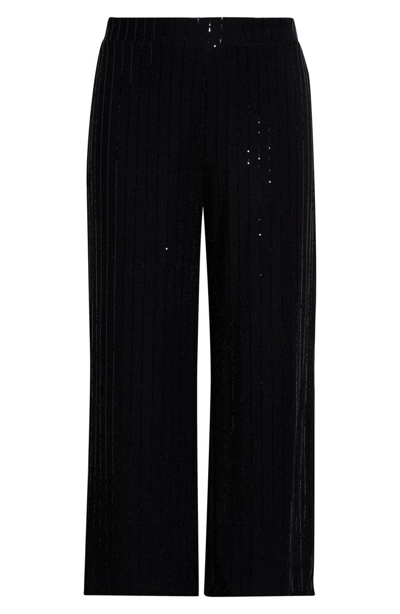 Anne Klein Metallic Stripe Wide Leg Pants, Alternate, color, Anne Black