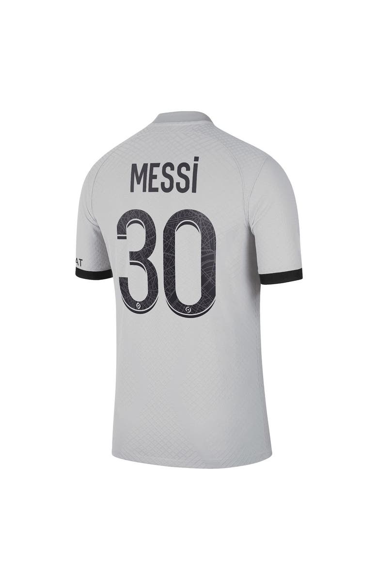 Nike Men's Nike Lionel Messi Black Paris Saint-Germain 2022/23 Away Vapor Match Authentic Player Jersey, Alternate, color, 