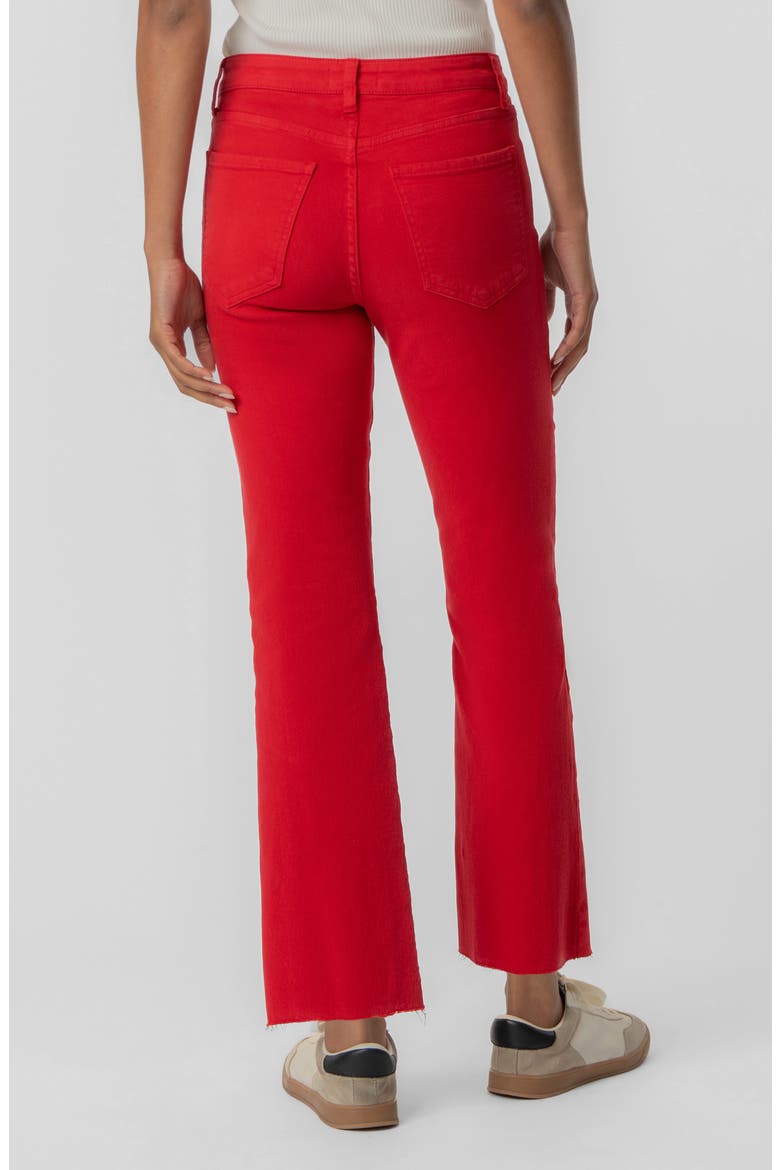 Kelsey Raw Hem Ankle Flare Jeans, Alternate, color, RUBY RED