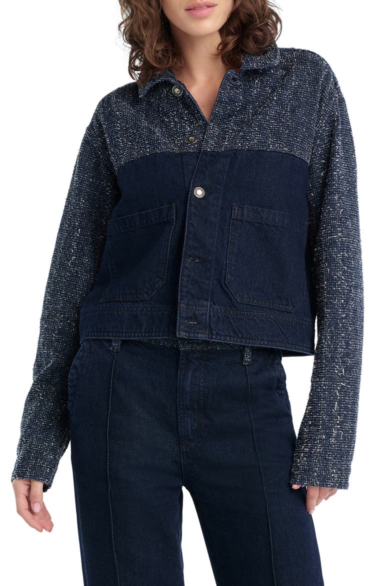 The Leave An Impression Texture Denim Jacket, Main, color, MARFA