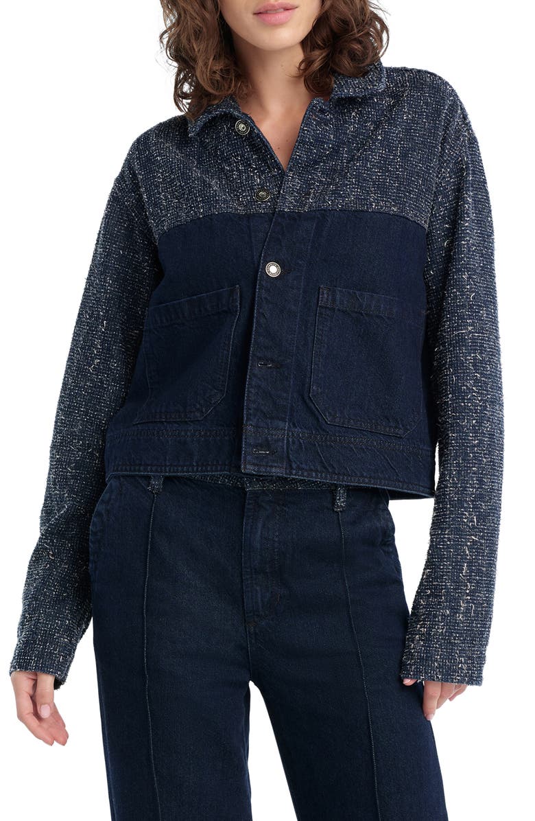 Favorite Daughter The Leave An Impression Texture Denim Jacket, Main, color, Marfa