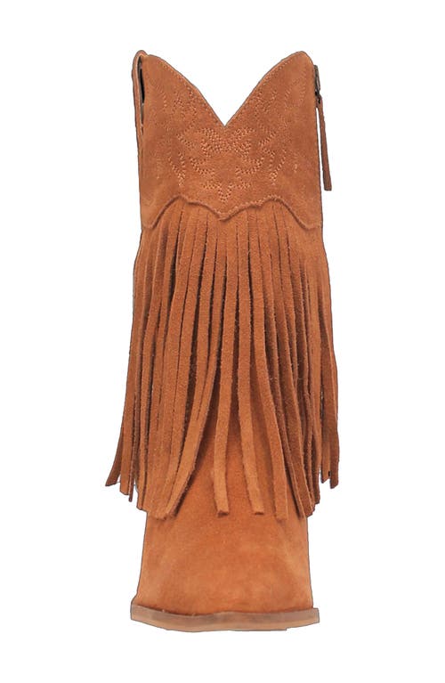 Dingo Crazy Train Fringe Zip-up Western Boot In Brown