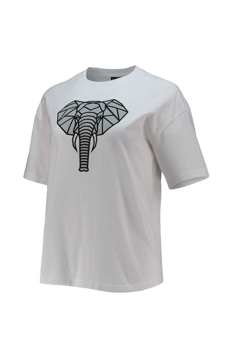 THE WILD COLLECTIVE Women's The Wild Collective White Alabama Crimson Tide Camo Boxy Graphic T-Shirt, Alternate, color, 