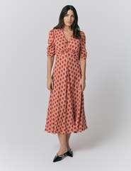 Ghost London Madi Crepe Floral Midi Dress