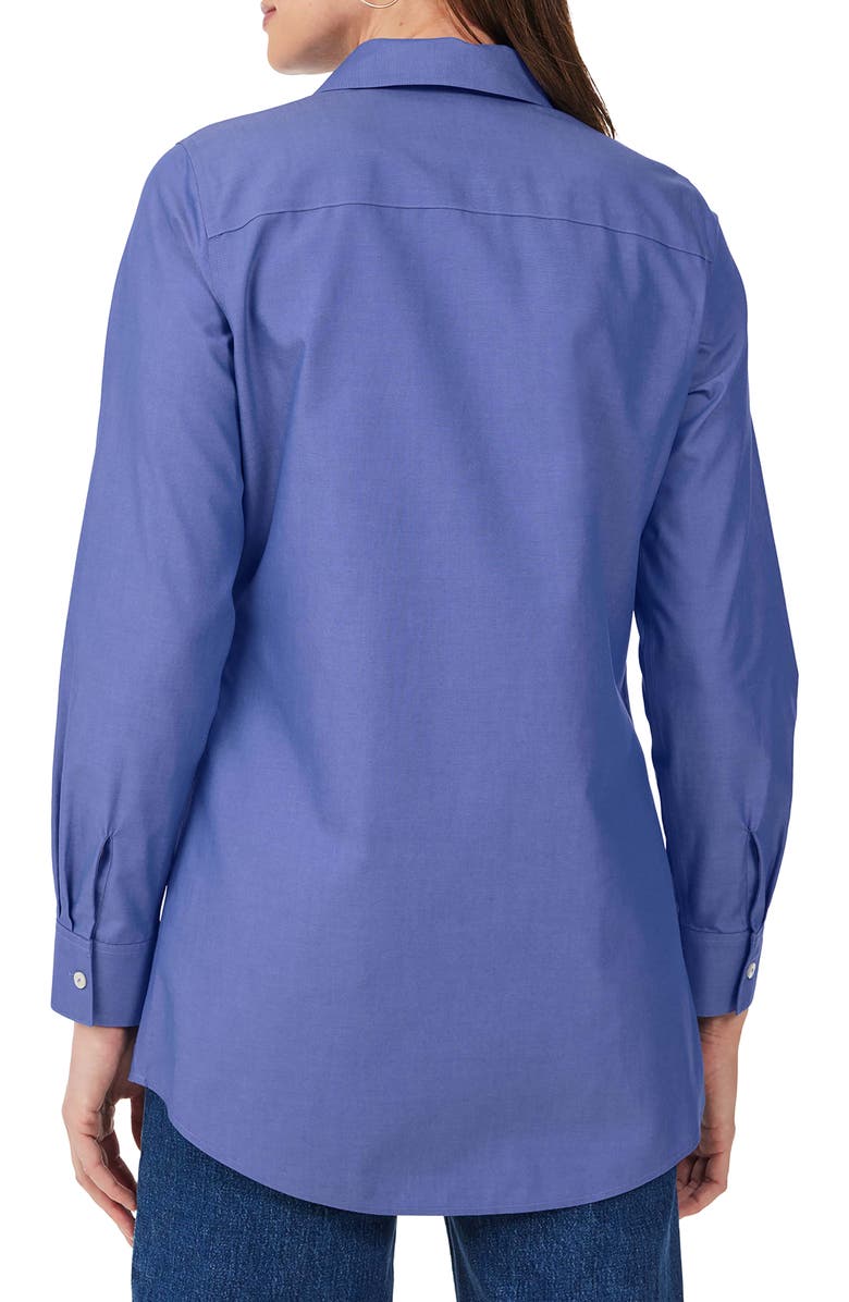 Foxcroft Cici Non-Iron Tunic Blouse, Alternate, color, Dark Chambray