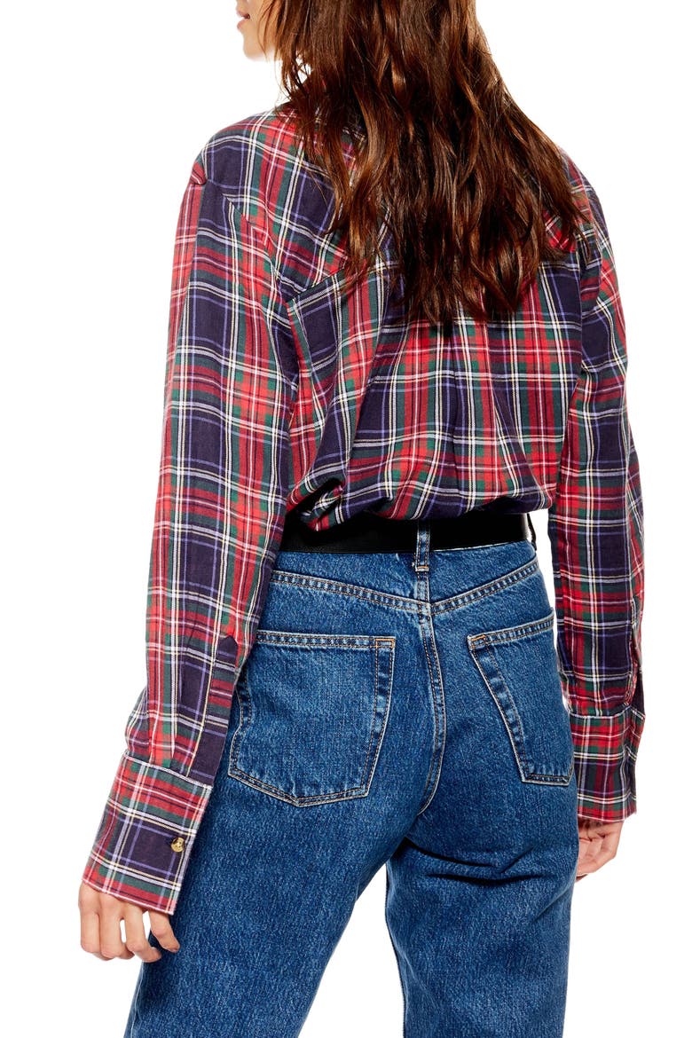 Pacey Washed Check Plaid Shirt, Alternate, color, NAVY BLUE MULTI