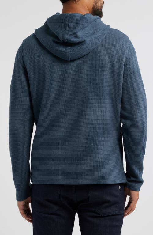 Robert Barakett Grenfell Waffle Knit Cotton Blend Hoodie In Blue
