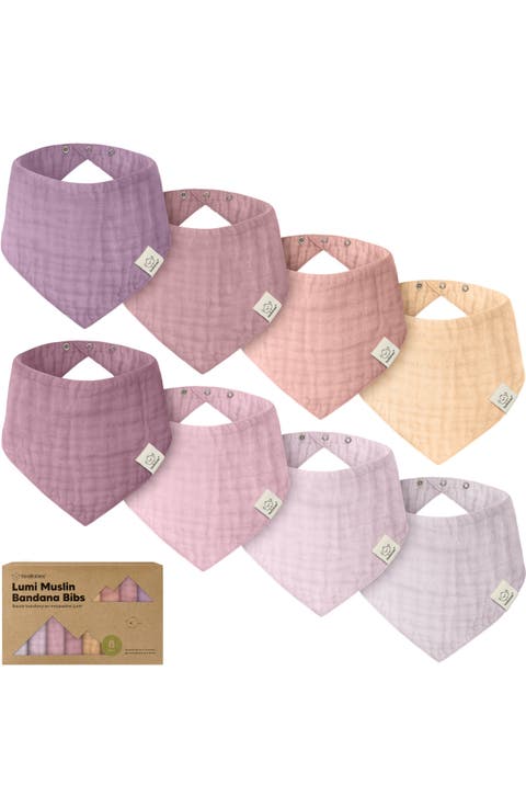 8-Pack Lumi Muslin Bandana Bibs