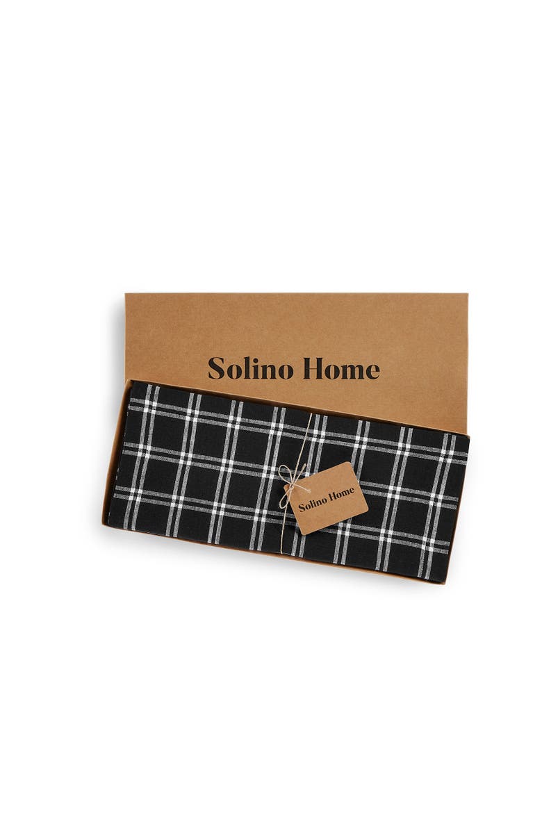 Solino Home Linen Table Runner for Dining Table, Holiday and Everyday Table Decor - Marseille Plaid, Alternate, color, 