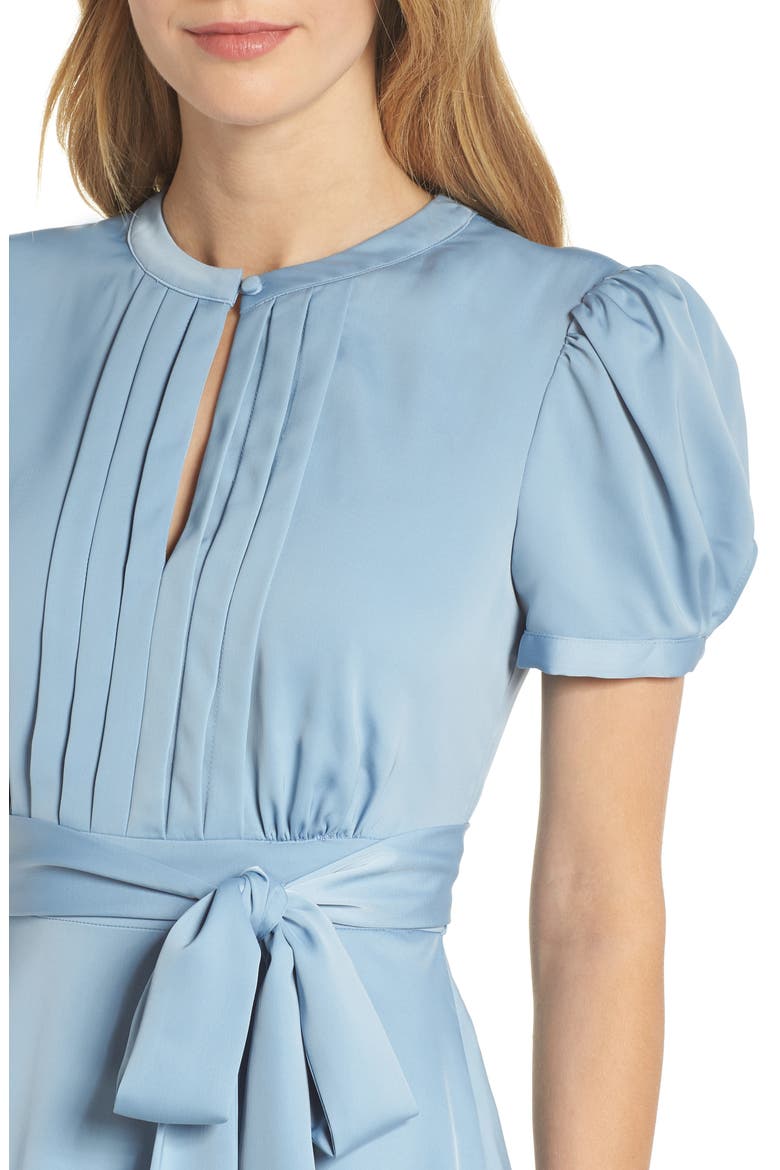Marilyn Satin Fit & Flare Dress, Alternate, color, CORNFLOWER